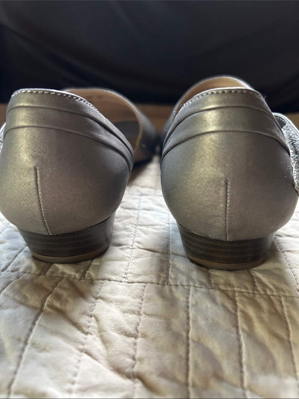 Naturalizer Silver Metallic Ankle-Strap Wedge sandals. - Picture 2 of 5